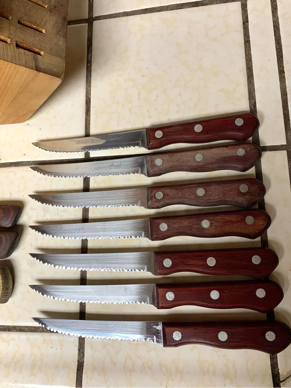 Kitchen Knives Cuttlery Set 12pc with Wooden Storage Block Tramontina